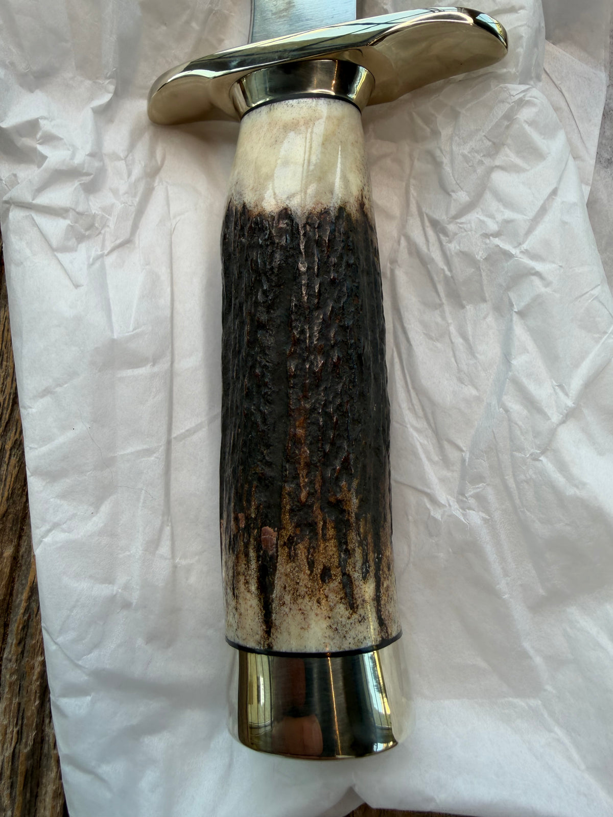 New in Paper Randall Made Knife Model 1-6 Customer supplied Stag Stainless, Nickel silver Hilt and collar and butt cap, loaded!!