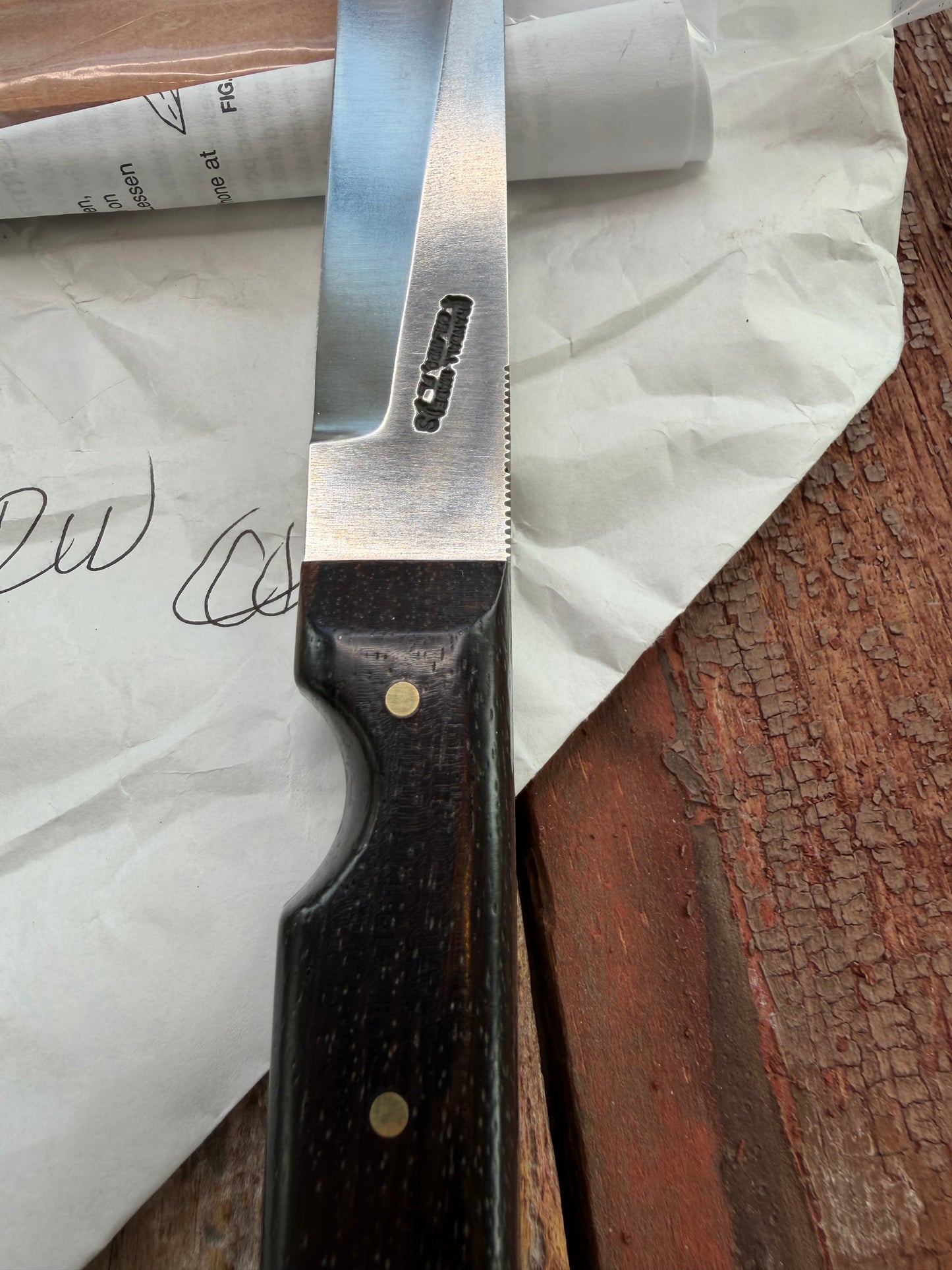New in Paper Randall Knife Model 10-7 Fisherman Stainless Blade Rosewood Handle