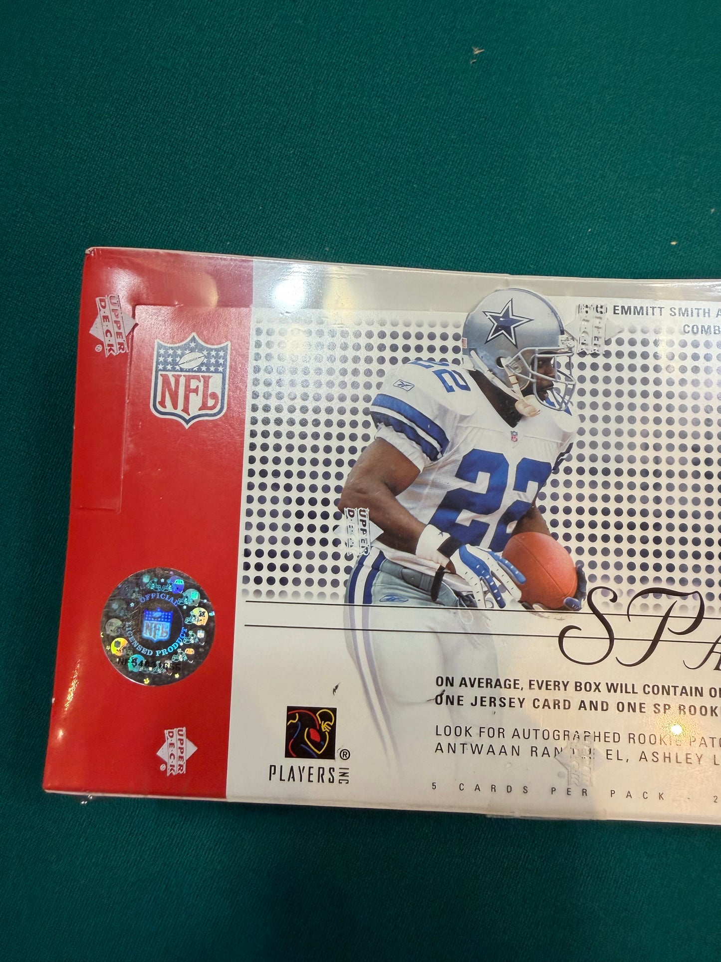2002 SP Authentic Football Sealed Hobby Box - 24 Packs 5 cards per pack.