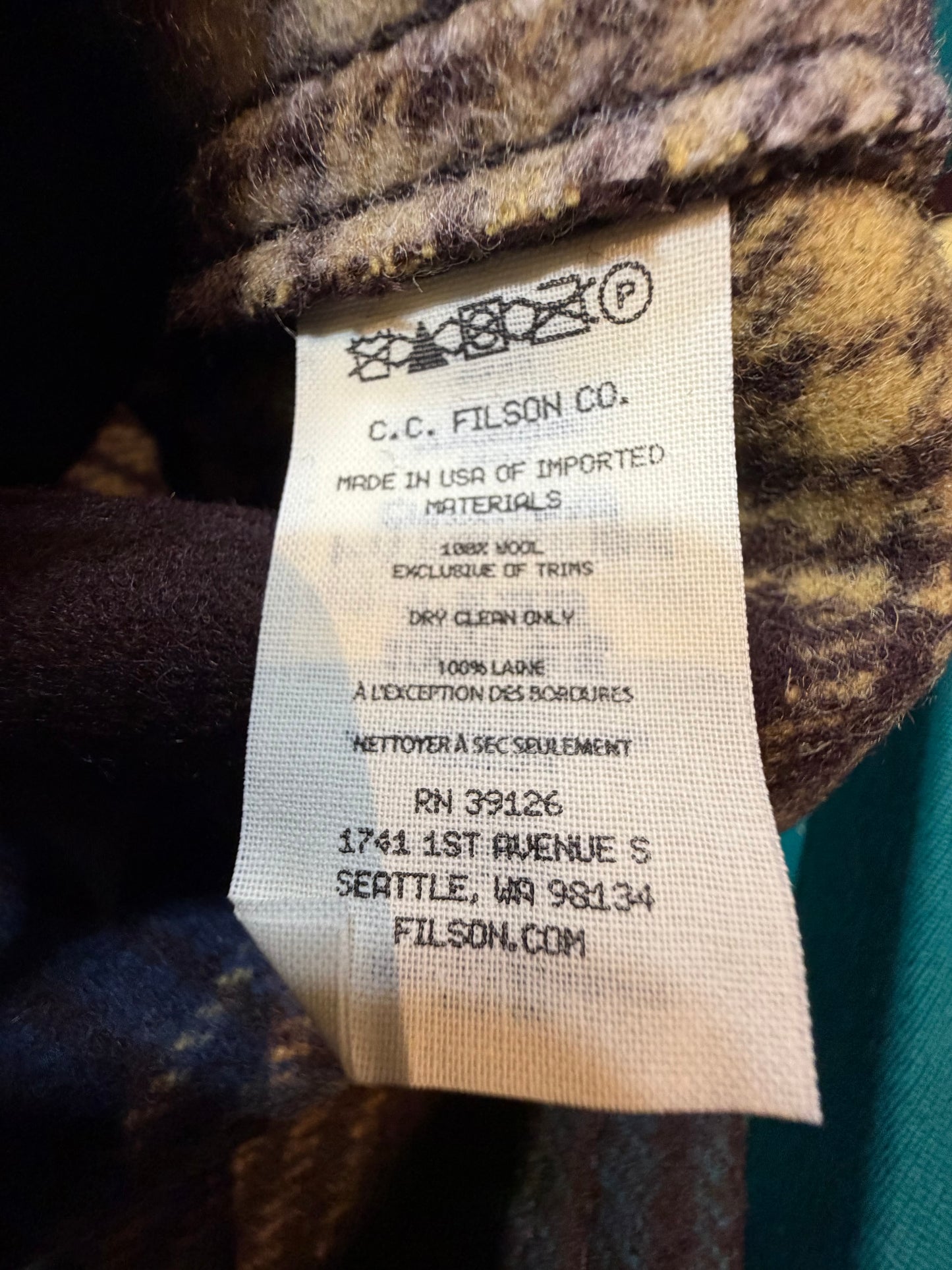 Filson Mackinaw Wool Jac Shirt New Black Coffee Large Heavy 24oz Wool USA Made