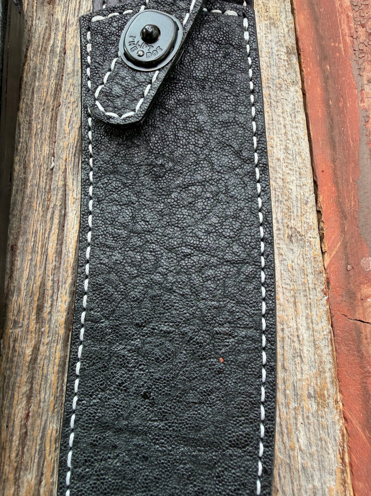 New Randall Model 12-11 Large Sasquatch and 12-8 Small Sasquatch Sheaths in Exotic thick and textured Black Elephant hide on black leather from Treeman with a black Canteen snap. Hand tooled belt loop. Killer sheath. Selling as a pair…
