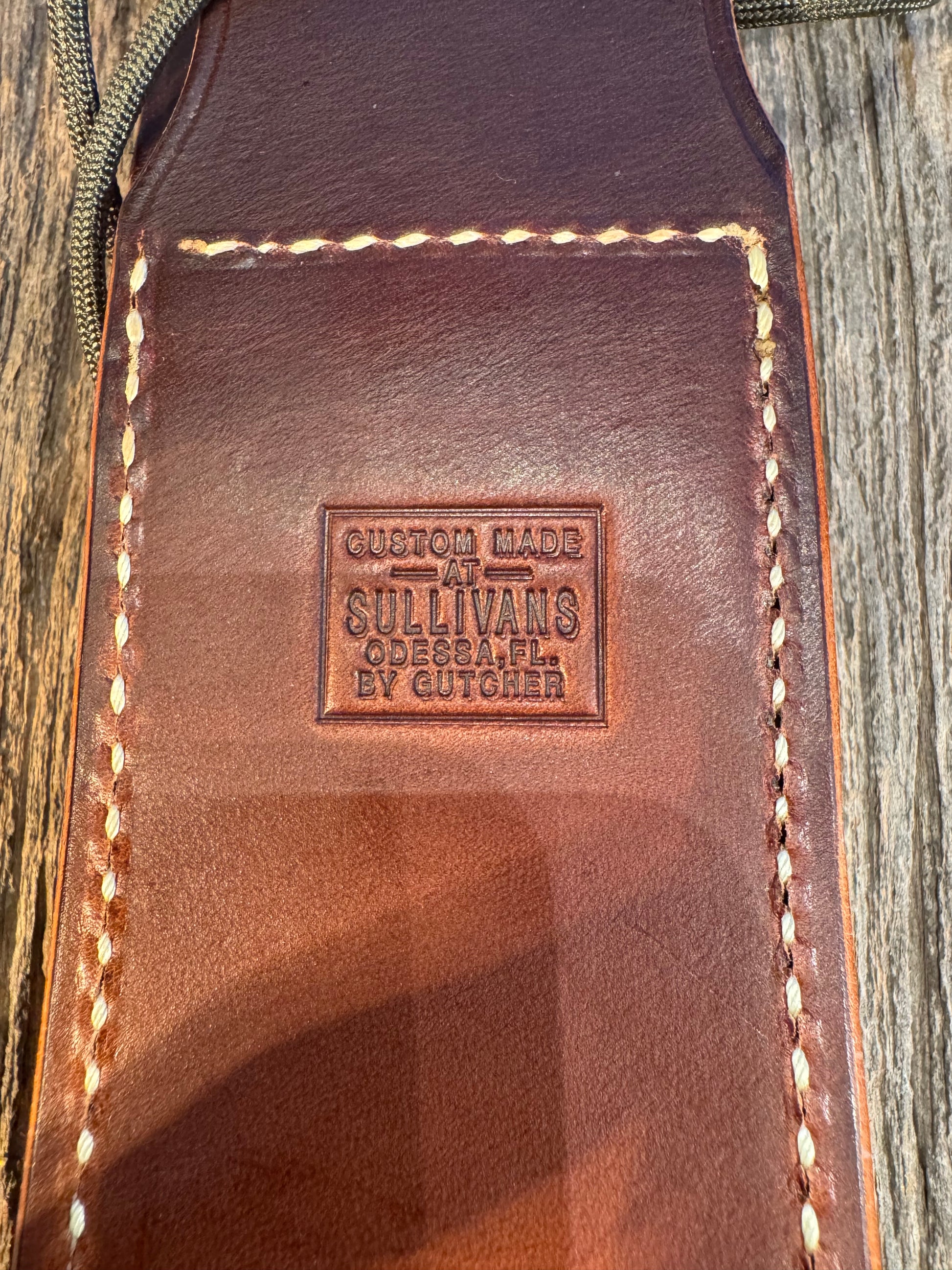 New Randall Sullivans by Gutcher Leather Knife Sheath Model 12-9/14 grind with Sharpening Stone.