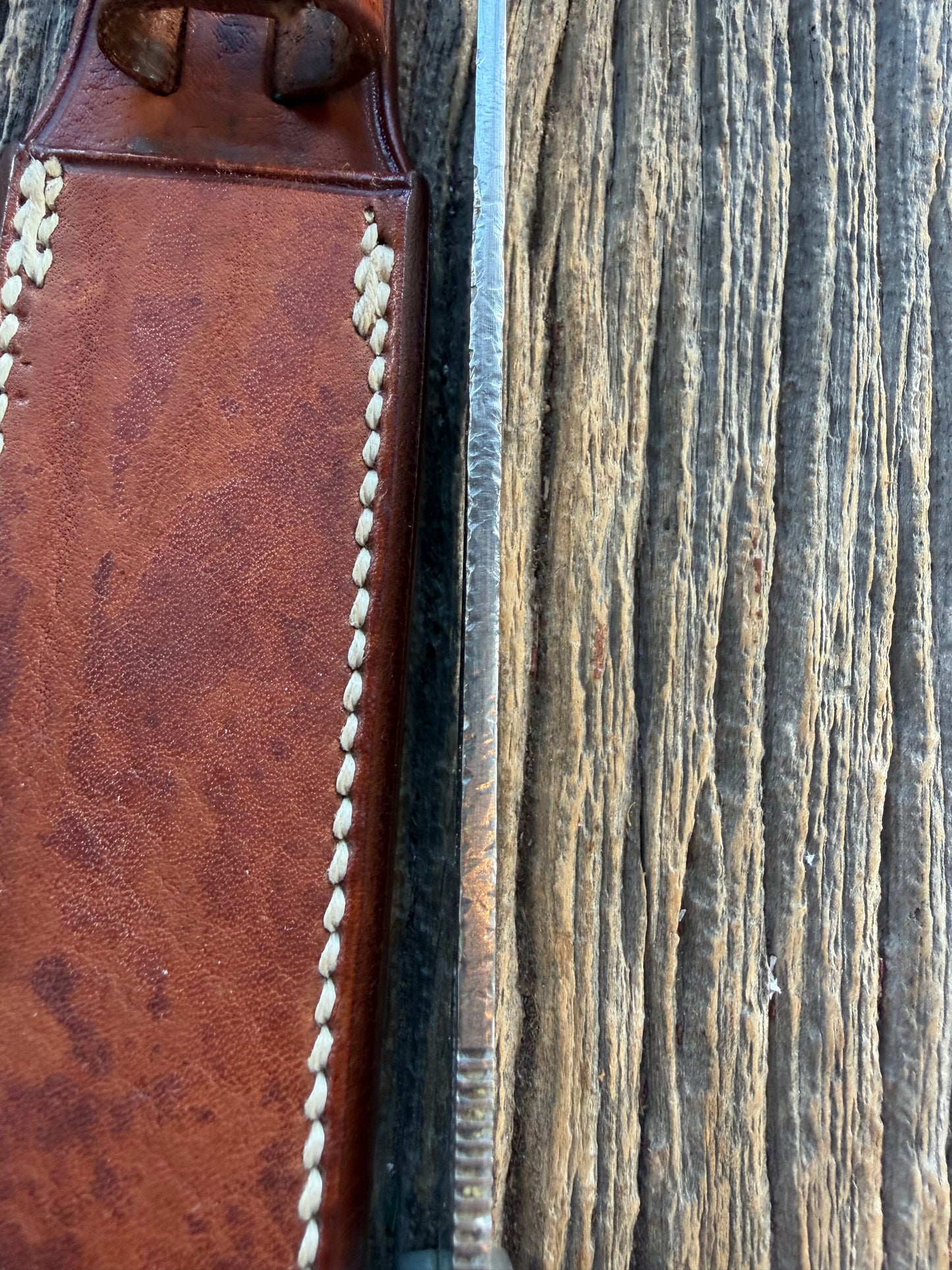 Vintage Randall Knife Model 10-7 Fisherman Aluminum handle rare carbon Steel blade, Butterfly vintage sheath.