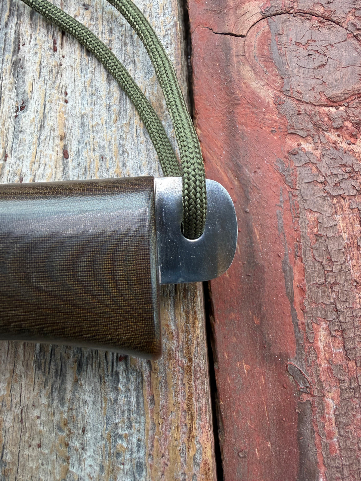 Nice Paper Randall Model Buxton Fighter # 1140 Brown Micarta, Lanyard SS Nickel Silver Double Hilt, Skull Crusher.