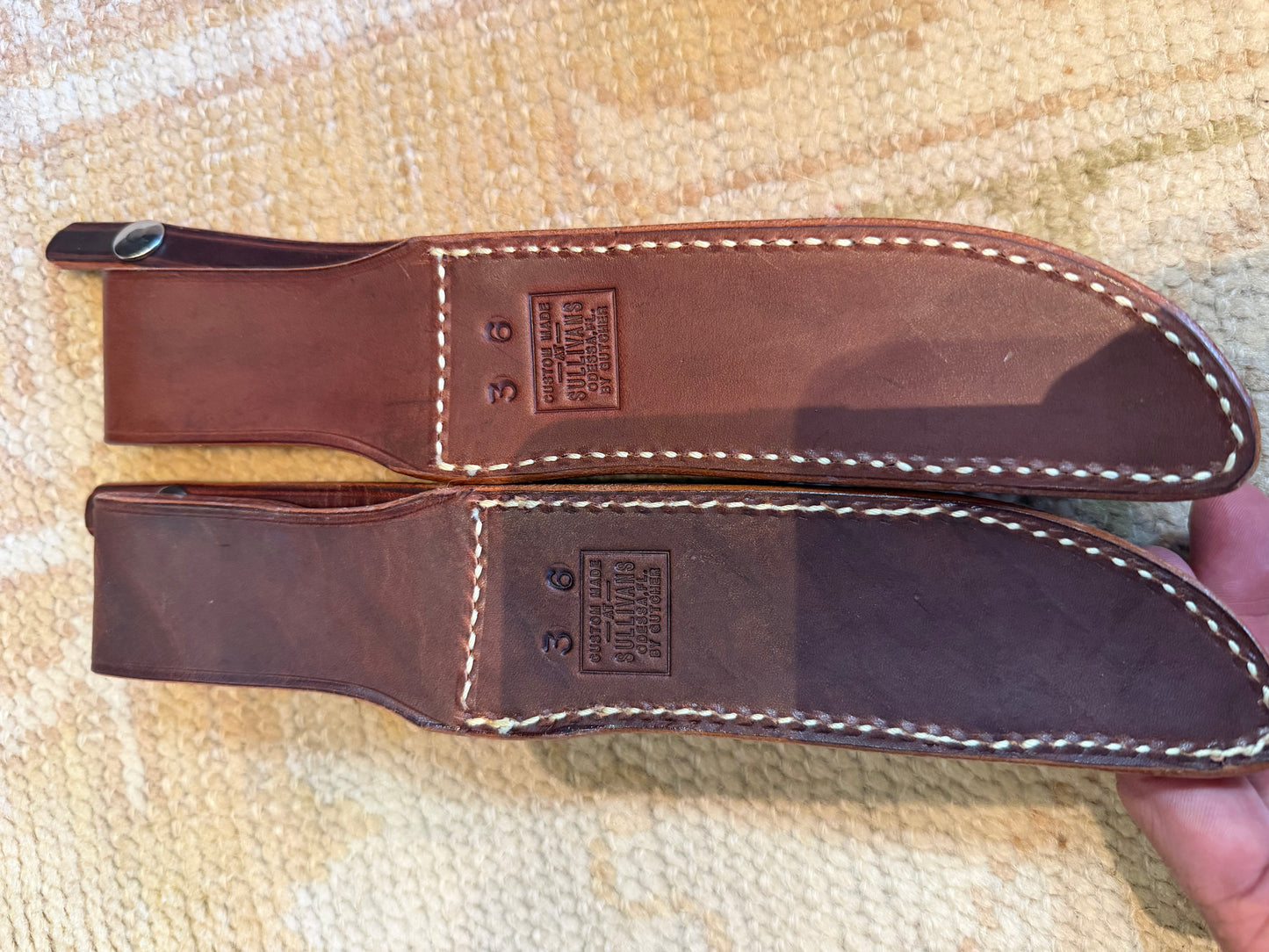 New Randall Sullivans by Gutcher Leather Knife Sheath for a Model 3-6 with Sharpening Stone.