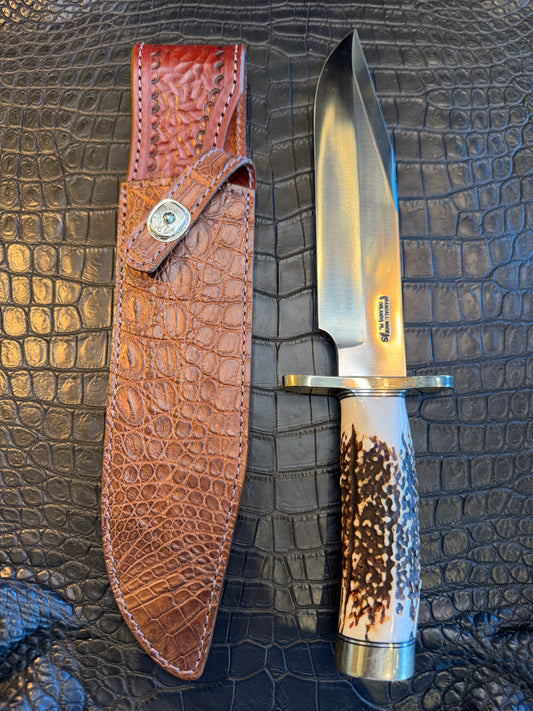 Randall Model 12-9/14 Grind Sheath in Exotic Brown Crocodile by Treeman. (Sheath only)
