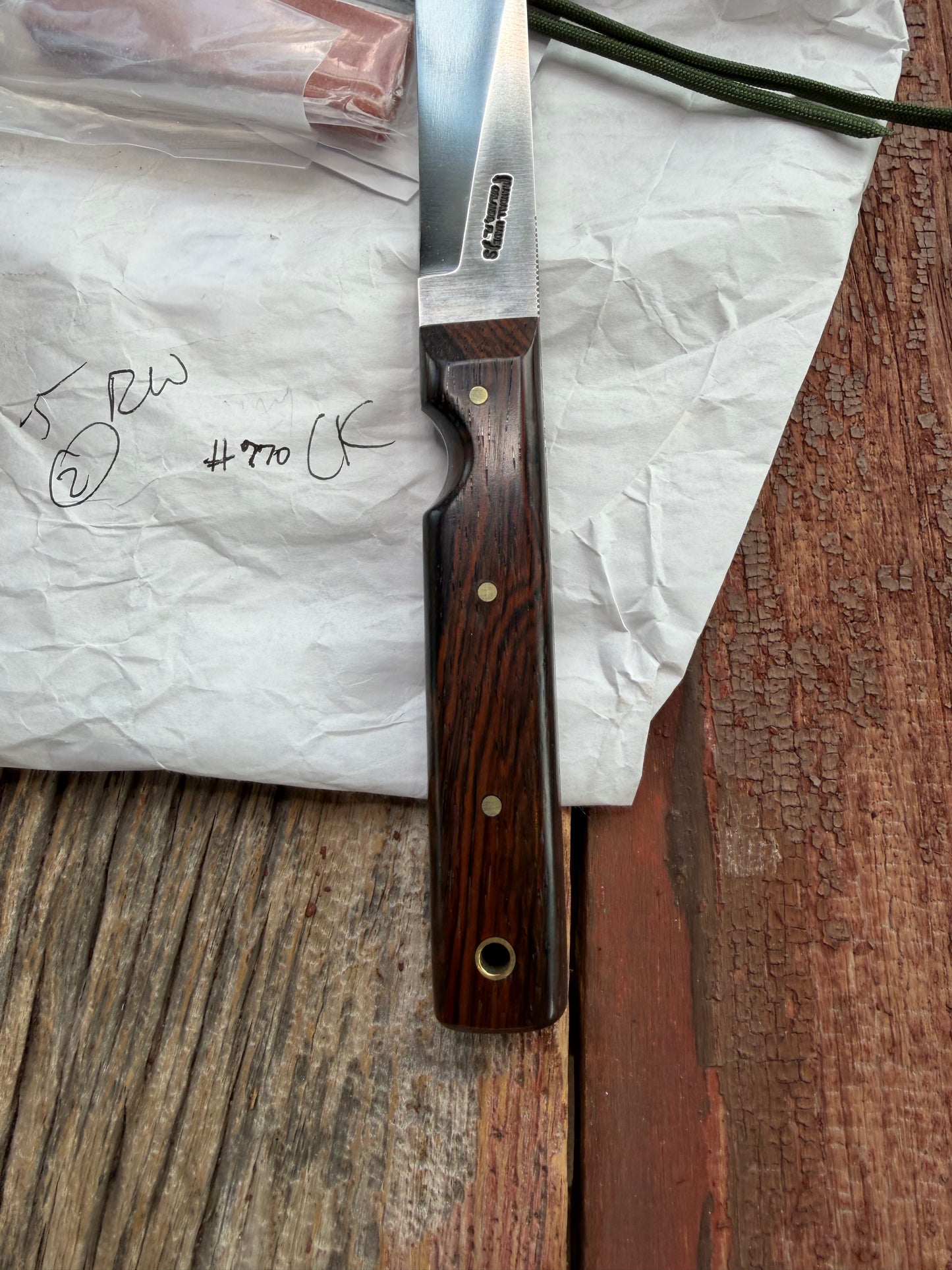 New in Paper Randall Knife Model 10-5 Fisherman Stainless Blade Rosewood Handle