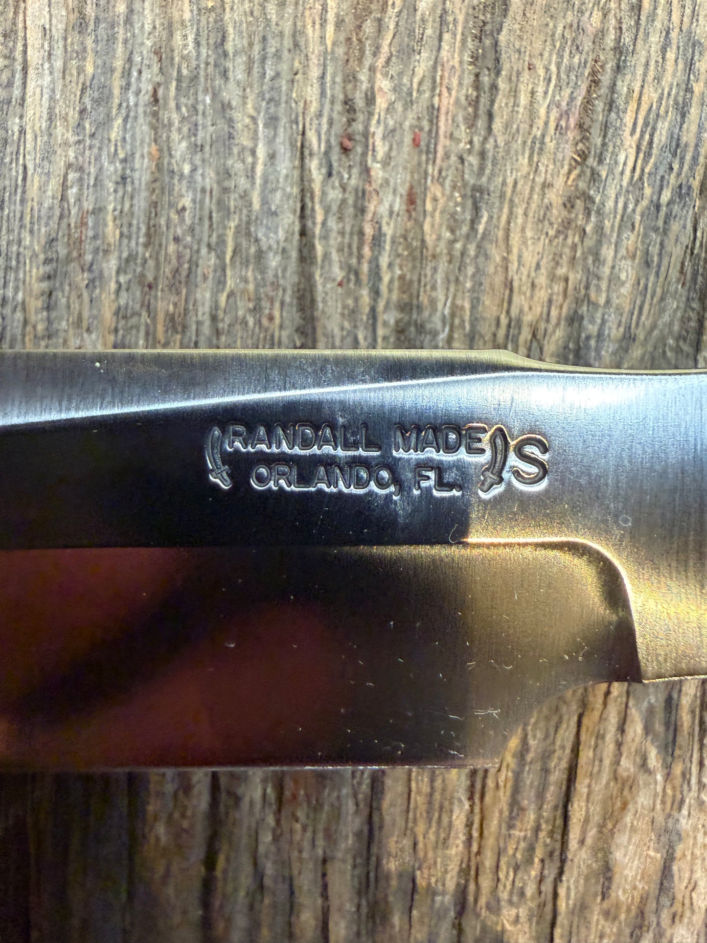 New in Paper Randall Made Knife Model 1-8 Stag , Stainless, Black and Aluminum  spacers, Nickel Hilt.