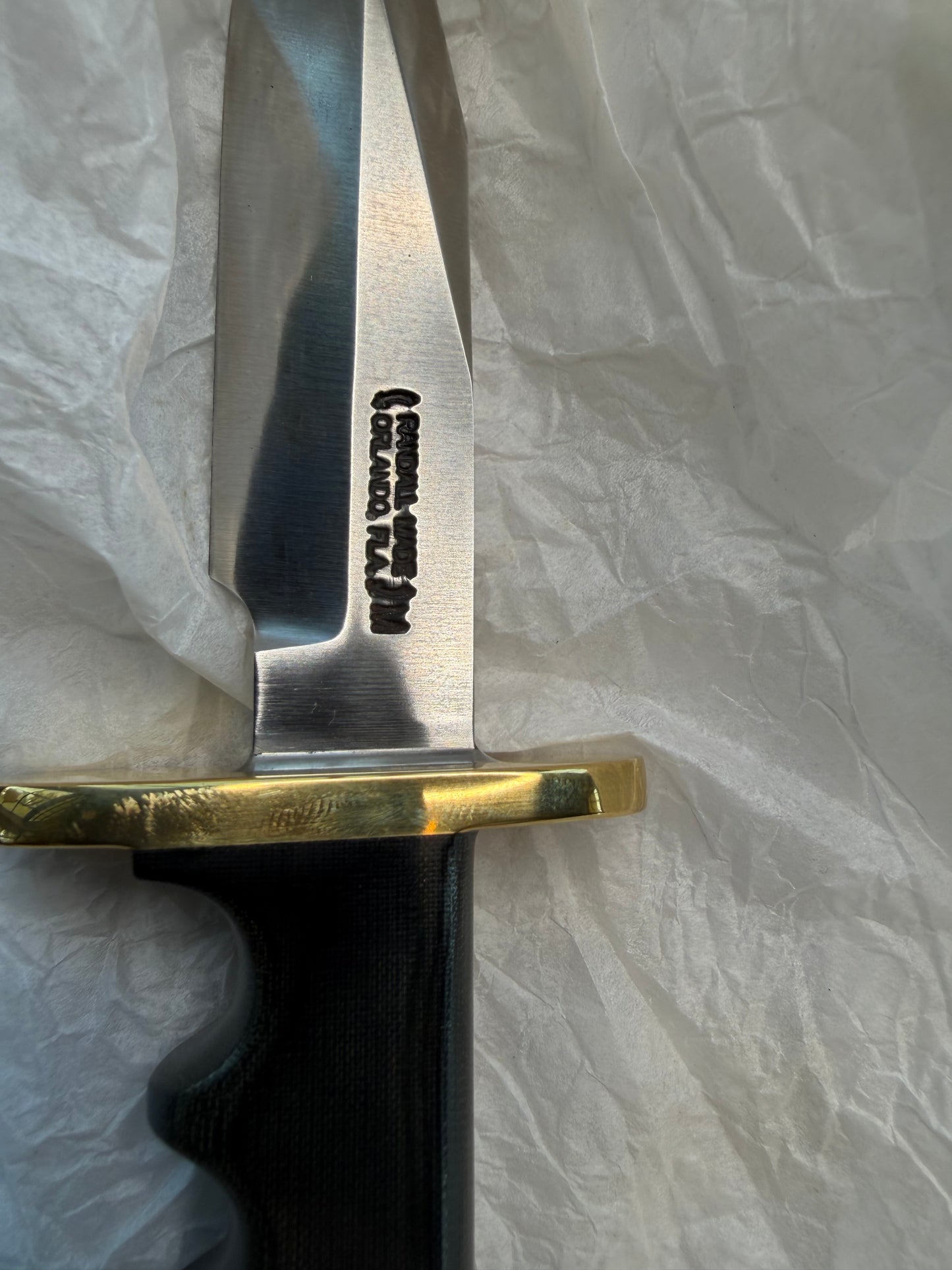 New Paper Randall Made Knife Mini Model 14 Attack Knife Black Micarta SN # 2064