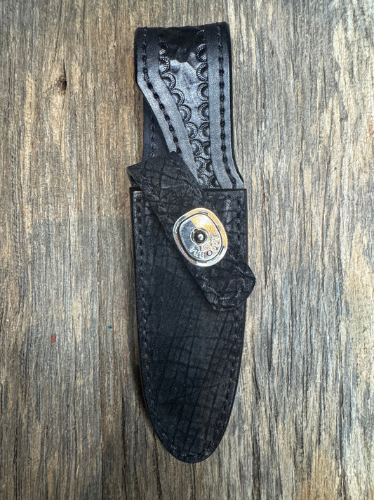 Randall Model 8-4 Sheath in Exotic Black Hippo from Treeman.