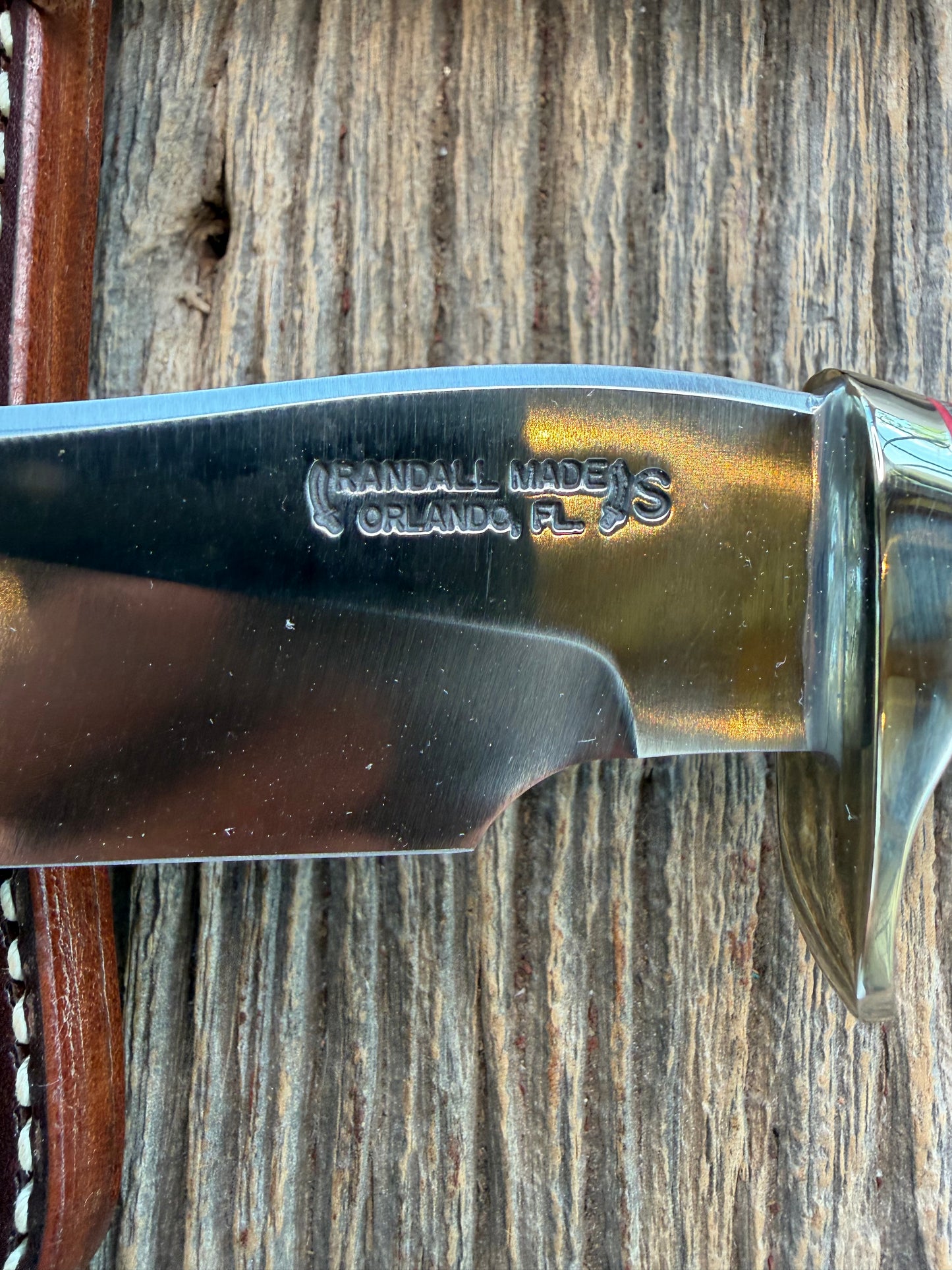 New in Paper Randall Made Knife Model 27-5 with a Stag handle, Stainless, Nickel silver single Hilt, red and aluminum spacers, loaded!!