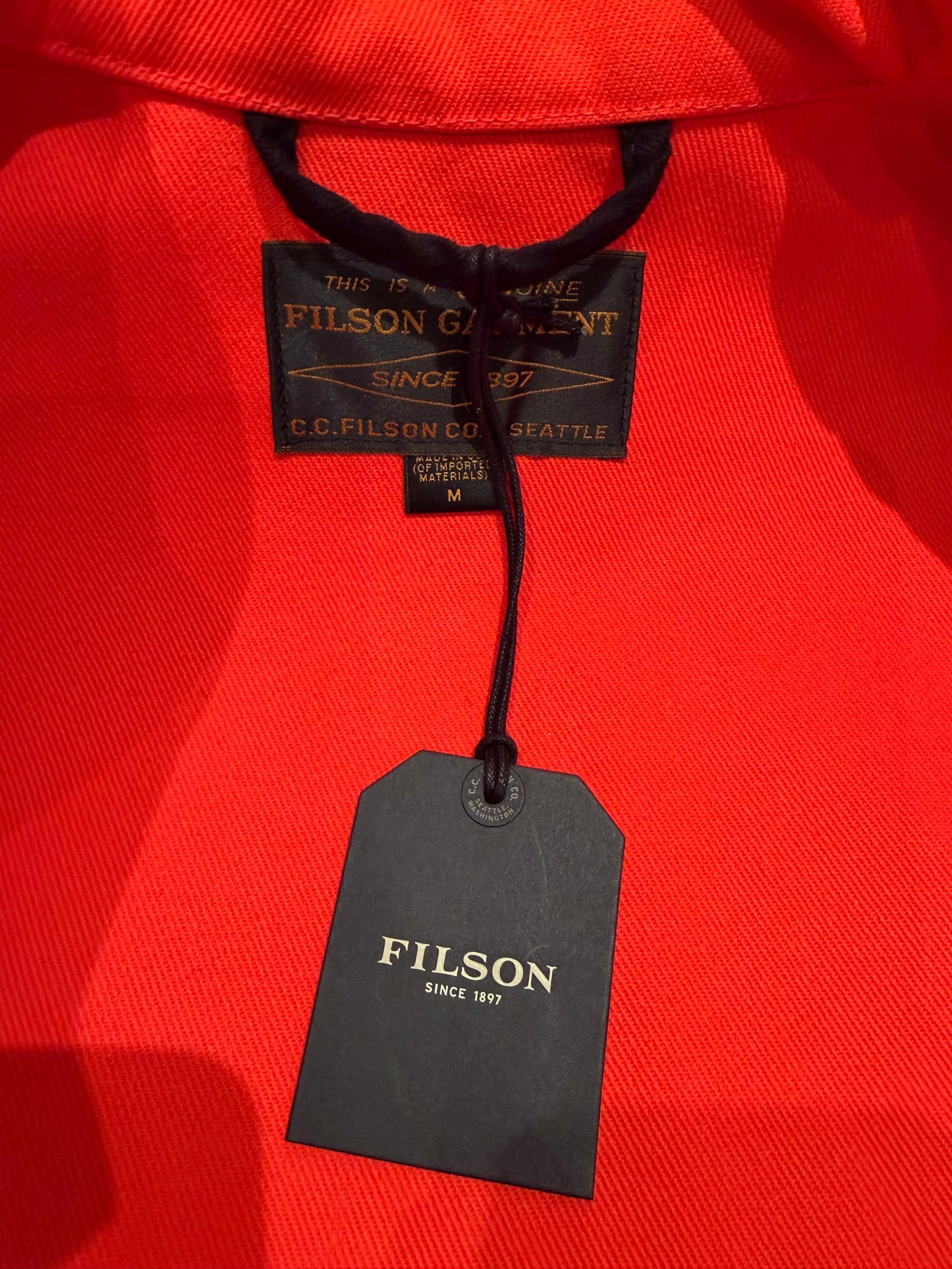 Filson Rugged Twill Cruiser Jacket | Size M | Pheasant Red | Made in USA | NWT