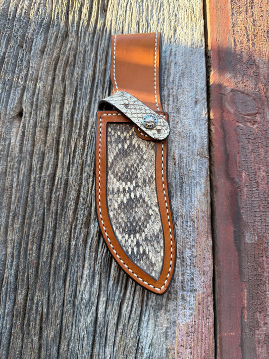 NOTE : Item is part of my personal Collection. Adding to cart will not result in sale. Rare Randall Sullivans by Gutcher Exotic Rattlesnake Knife Sheath for a Bowles Special. Randall Snap and Beautiful Diamond inlay pattern.