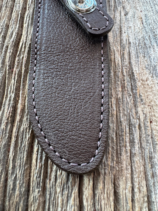 Randall Model 23  Sheath in Exotic Cape Buffalo in Dark Brown Leather from Treeman.