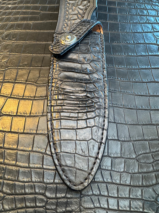 Randall Model Clinton Special TC Exotic Sheath in Black Crocodile by Treeman.