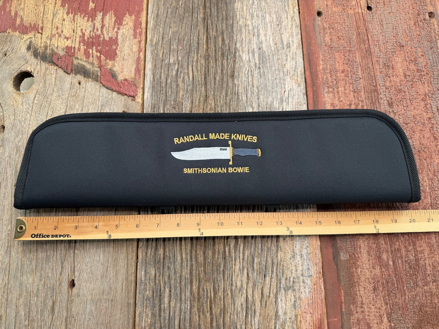 New Robbins Custom Knife case Randall Model Smithsonian  Logo Silk threading 19 inch interior usable case
