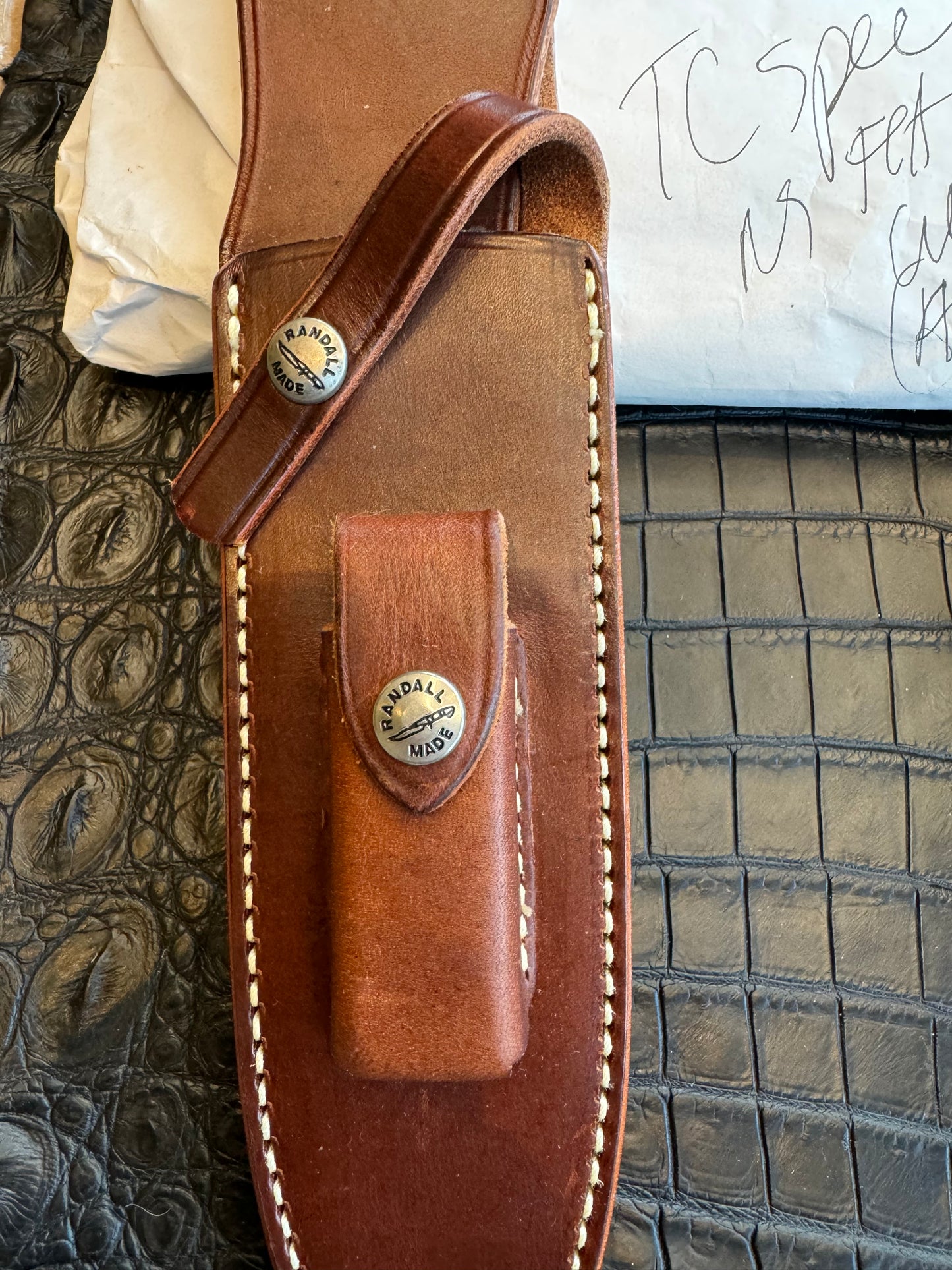 New in Paper Randall Knife Clinton Special TC Nickel Hilt Stainless Steel Cedar Wood Handle.