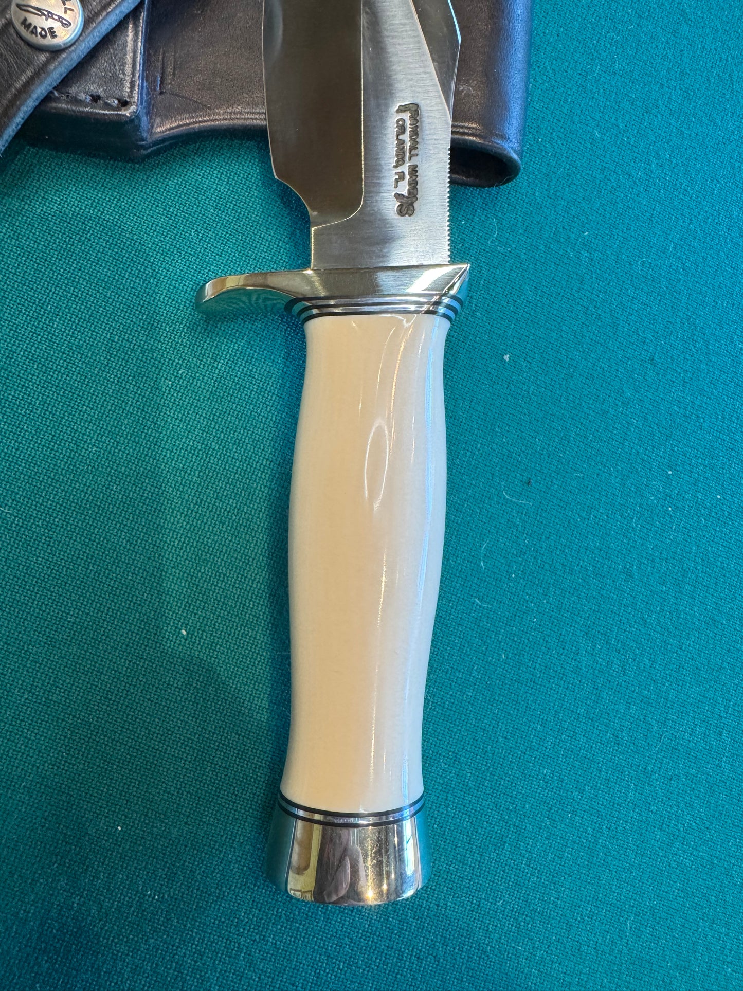 Randall Knife Model 19-5 NSH Resin Ivory Stainless Steel Black Randall Sheath