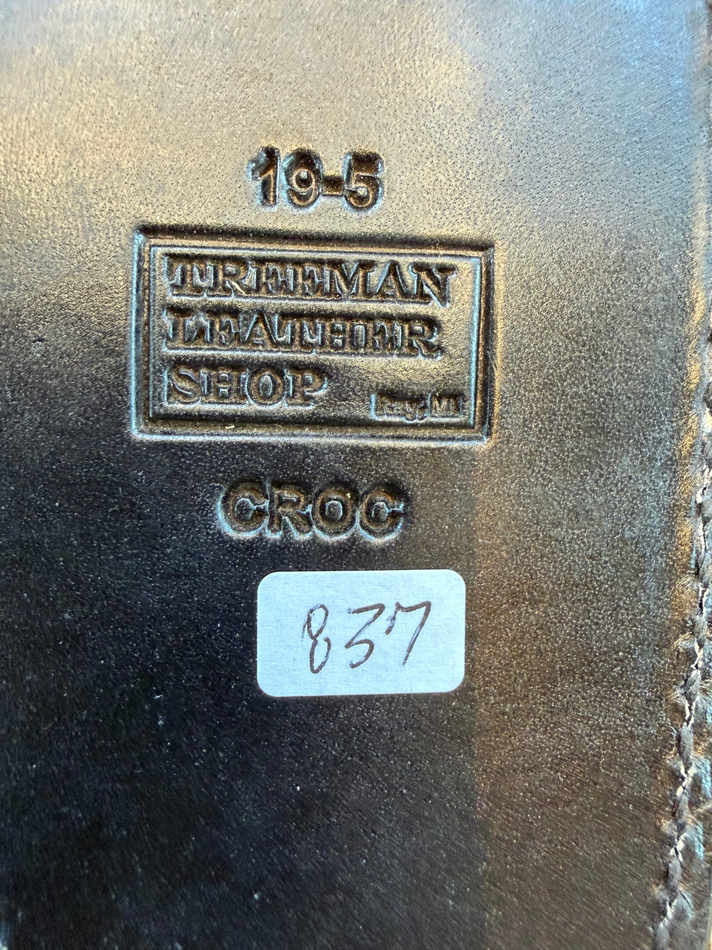 New Randall Model 19-5 Sheath in Exotic Black Crocodile from Treeman.