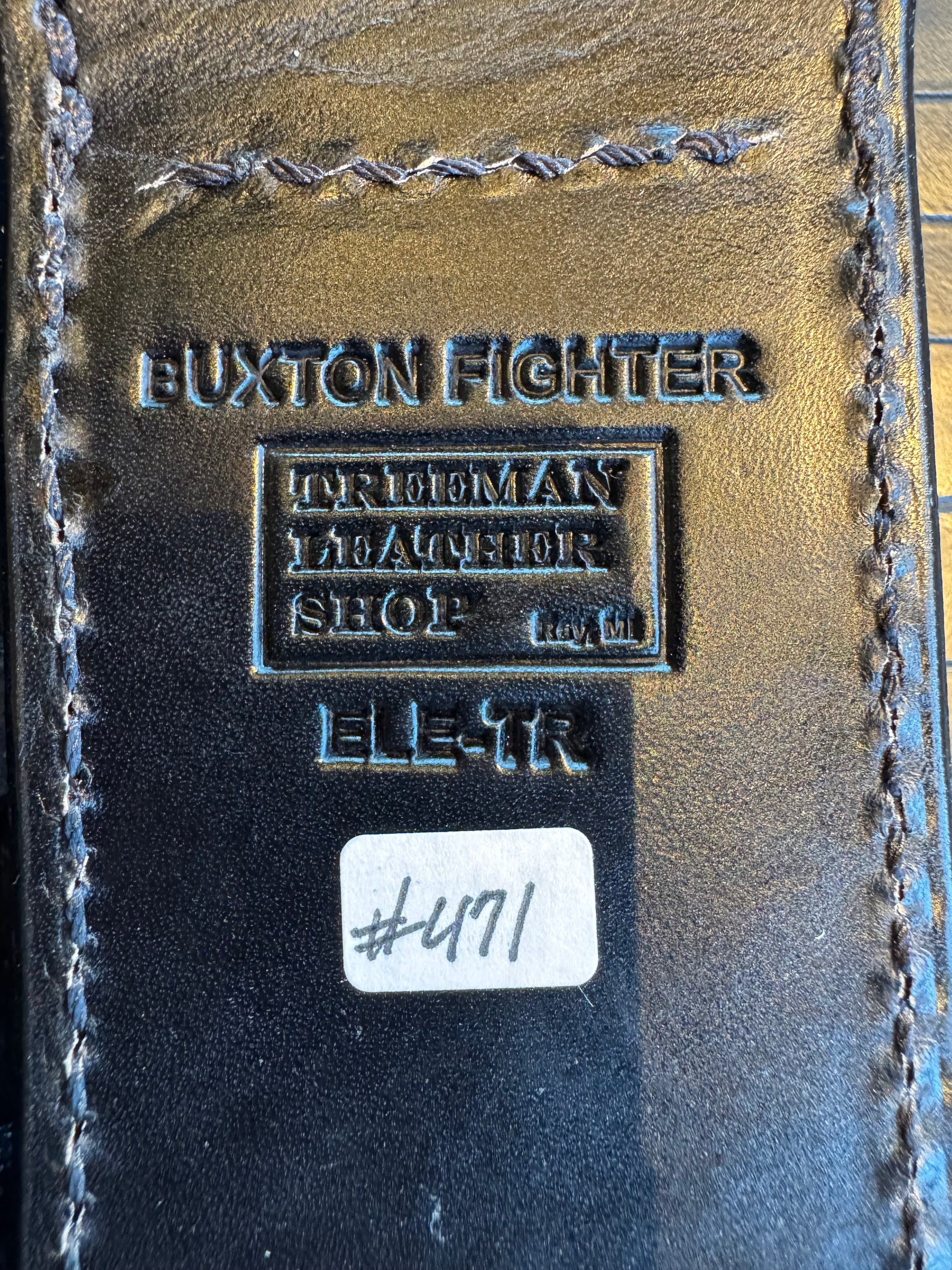 Very nice Randall Knife Buxton Fighter Black Micarta BF # 1097 Stainless Blade plus Elephant Treeman