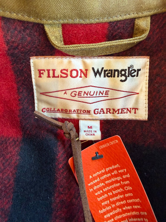 NWT WRANGLER X FILSON ADVENTURE Waxed Tin Cloth, JACKET DARK TAN Size M SOLD OUT