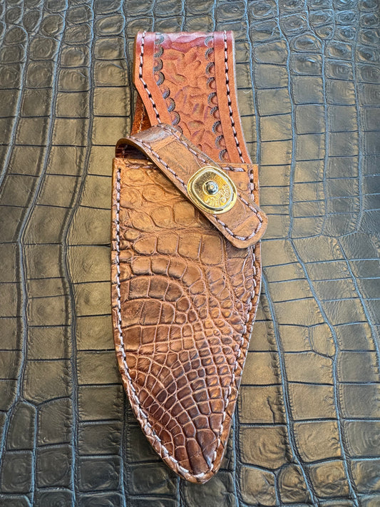 Randall Model 19-5 Exotic Brown Hornback Crocodile Sheath from Treeman.