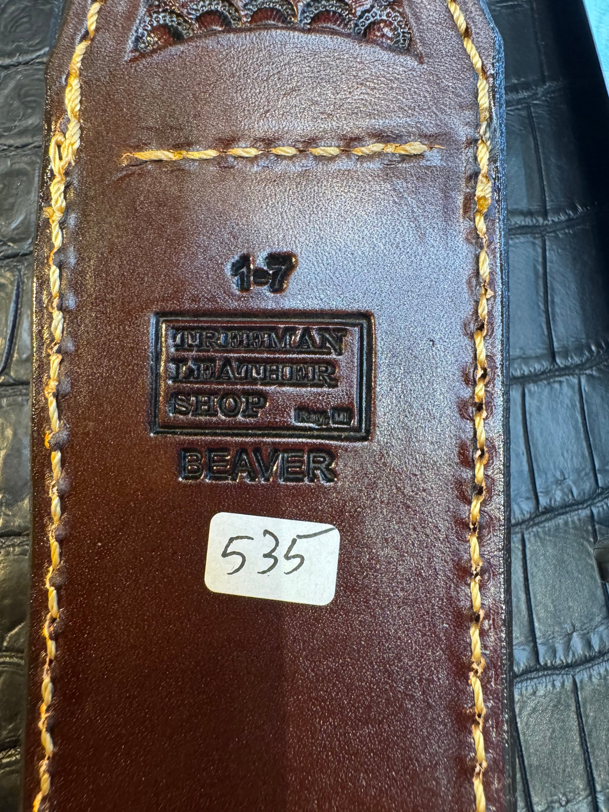 Randall Model 1-7 Sheath Straight Hilt in Exotic Beaver Tail by Treeman. (Sheath only)