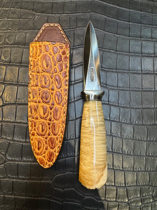 Randall Model 24 “Guardian” Sheath in Exotic Rum Crocodile by Treeman. (Sheath only)