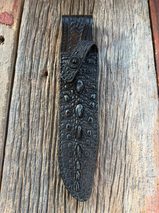 Randall Model 1-8 in Exotic Black Snapping Turtle Horned/Dragon Tail Sheath from Treeman. New version with a Black Canteen Snap. My only one.