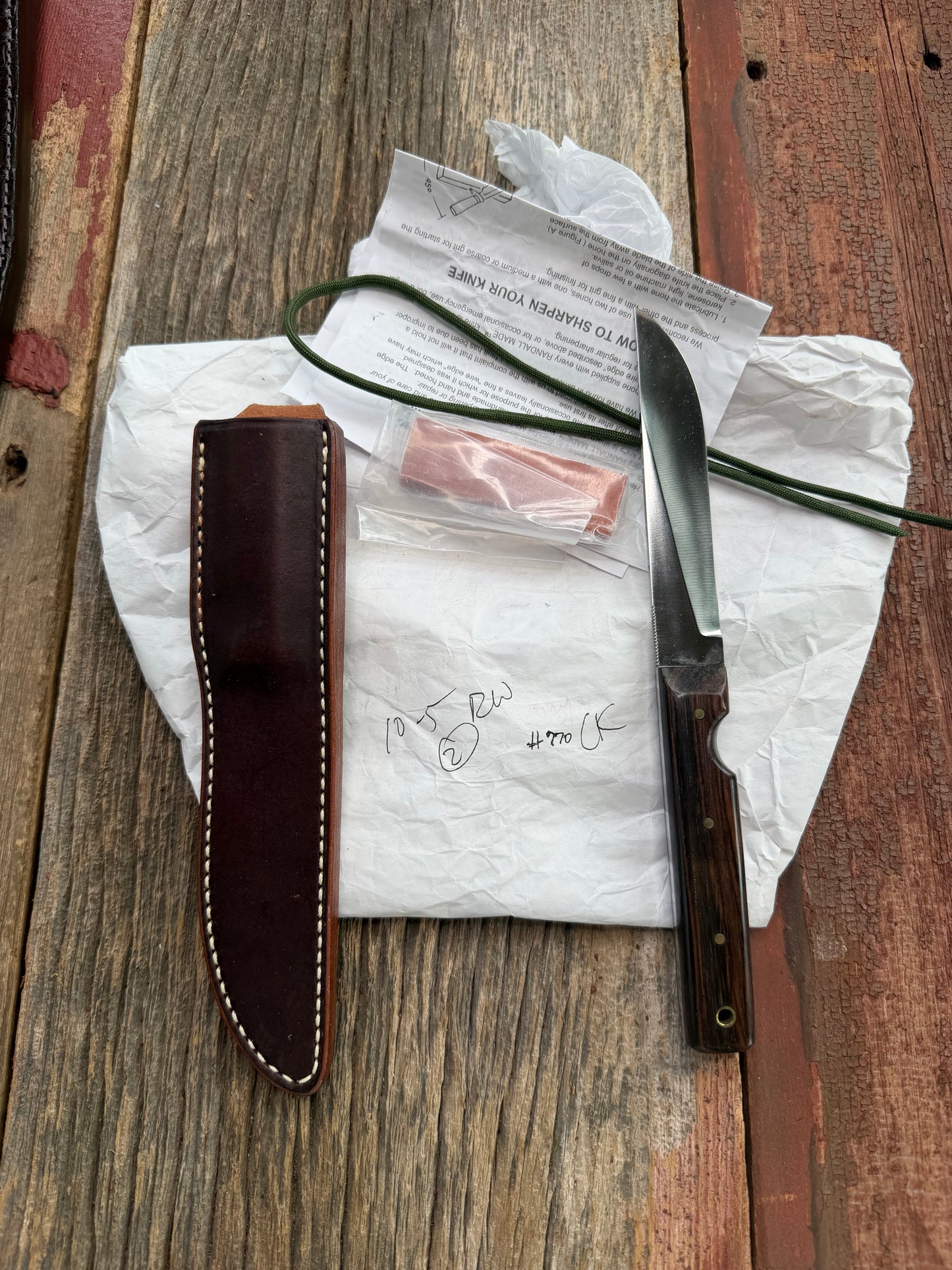 New in Paper Randall Knife Model 10-5 Fisherman Stainless Blade Rosewood Handle