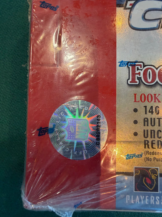 2002 Bowman Chrome Football Factory Sealed HOBBY BOX New/Factory Sealed. 18 packs per box