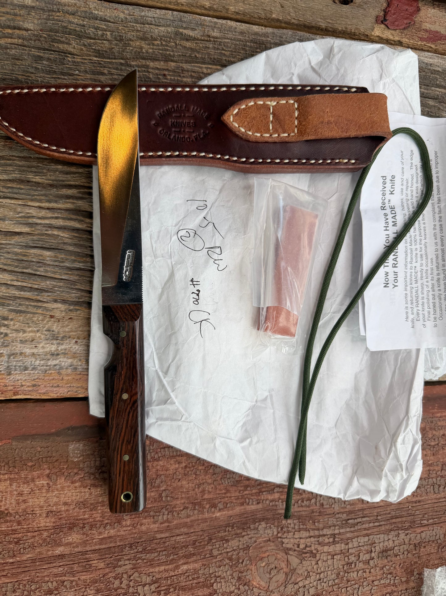 New in Paper Randall Knife Model 10-5 Fisherman Stainless Blade Rosewood Handle