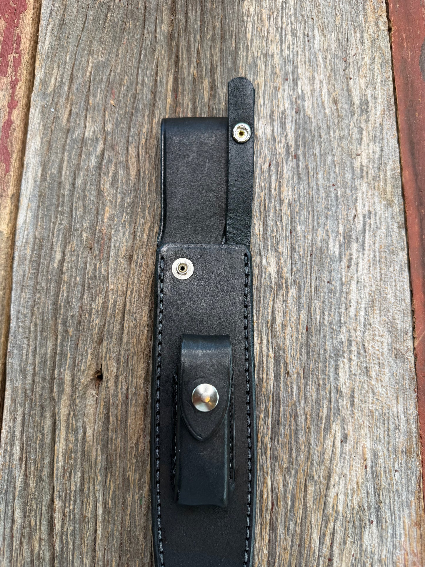 New Randall Sullivans by Gutcher Black Leather Knife Sheath Model 2-8 with Sharpening Stone.