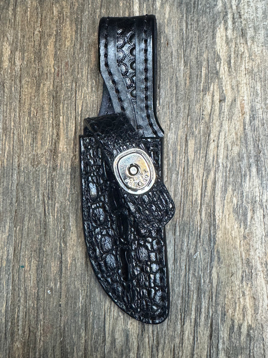 Randall Model 21 Sheath in Exotic Black Snapping Turtle ( Dragon tail) from Treeman.