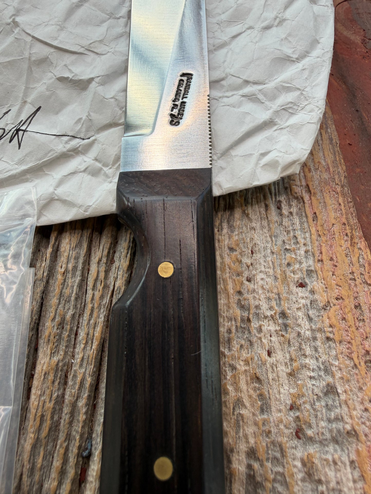 New in Paper Randall Knife Model 10-4 Fisherman Rosewood Handle Stainless Steel