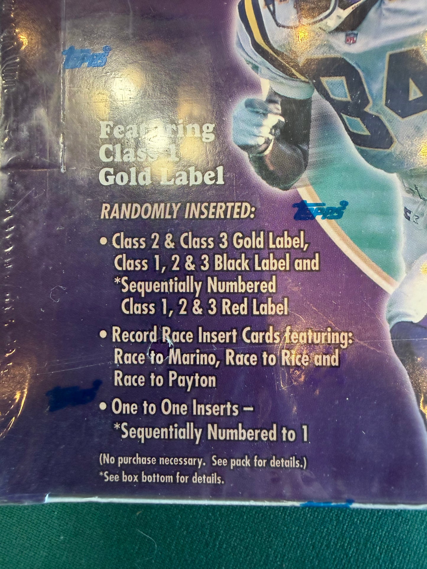 1999 Topps Gold Label NFL Football Super Premium Factory Sealed Box. 24 Packs , 5 cards per pack. Hobby Box