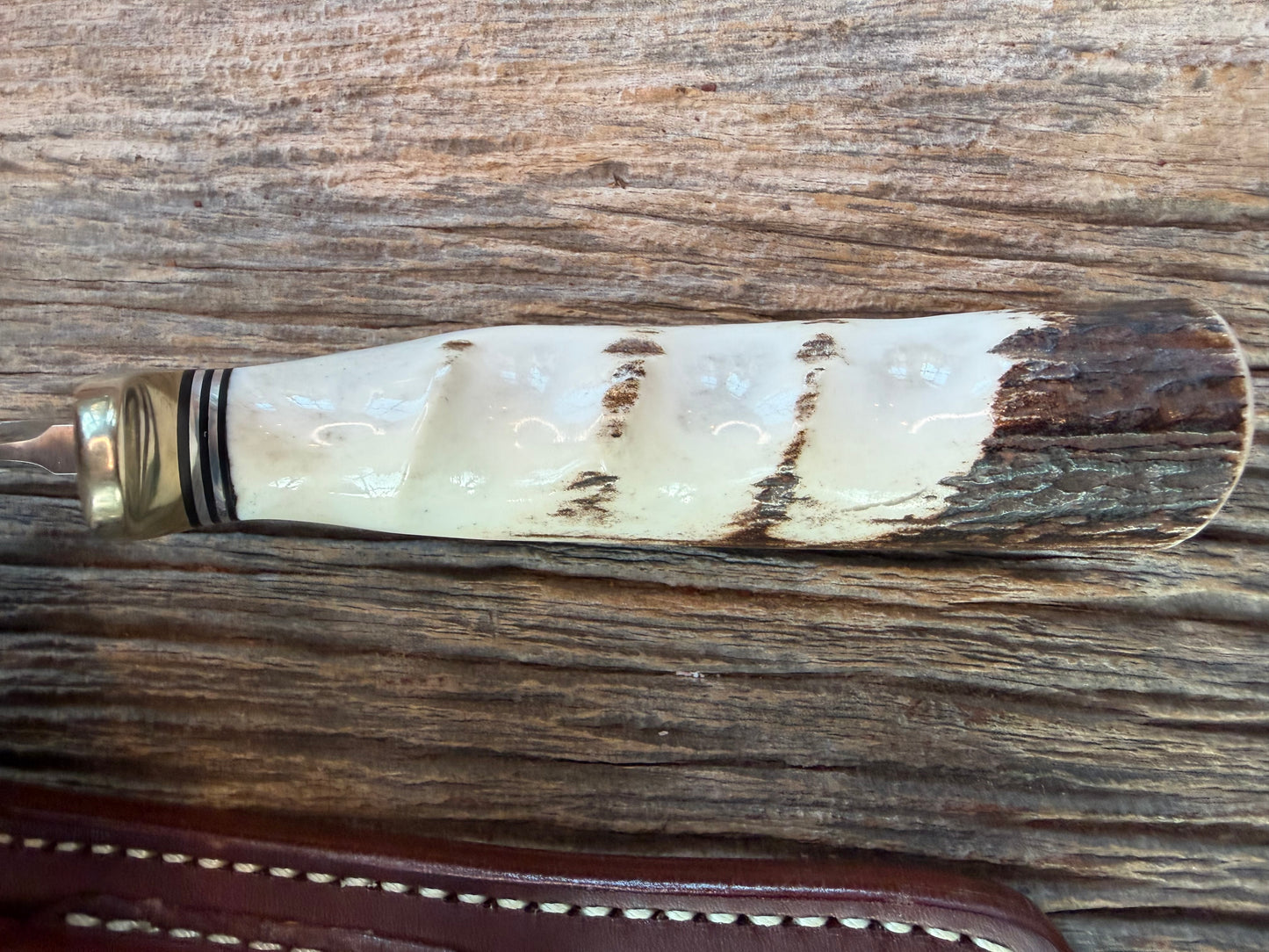 New Randall Knife Model 4-7 in a Stag Finger groves Handle Stainless Blade, NSH