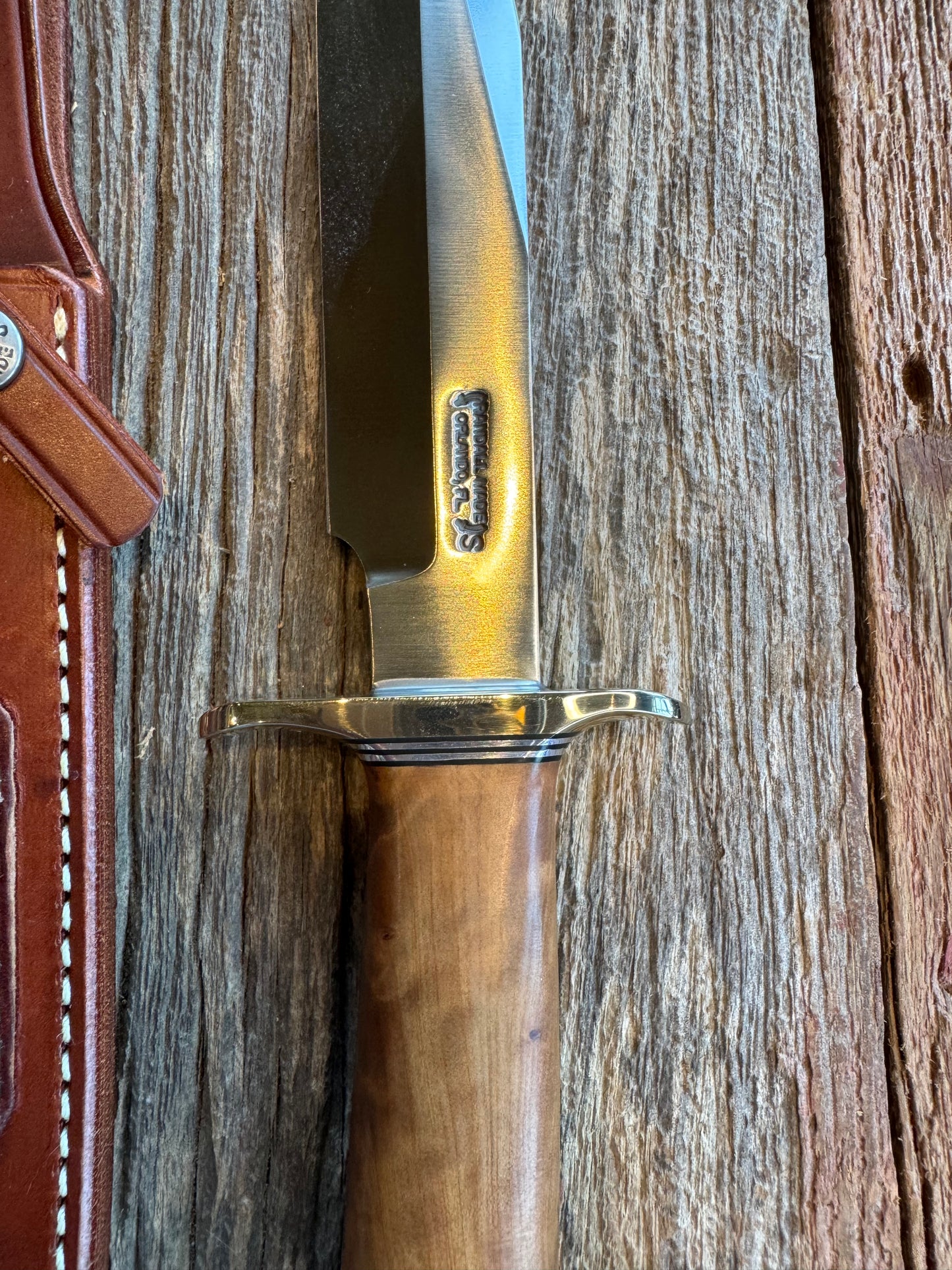 Nice Randall Knife Model 14-7 1/2 Thuya Burl Nickel Silver Hilt, Stainless Steel Blade