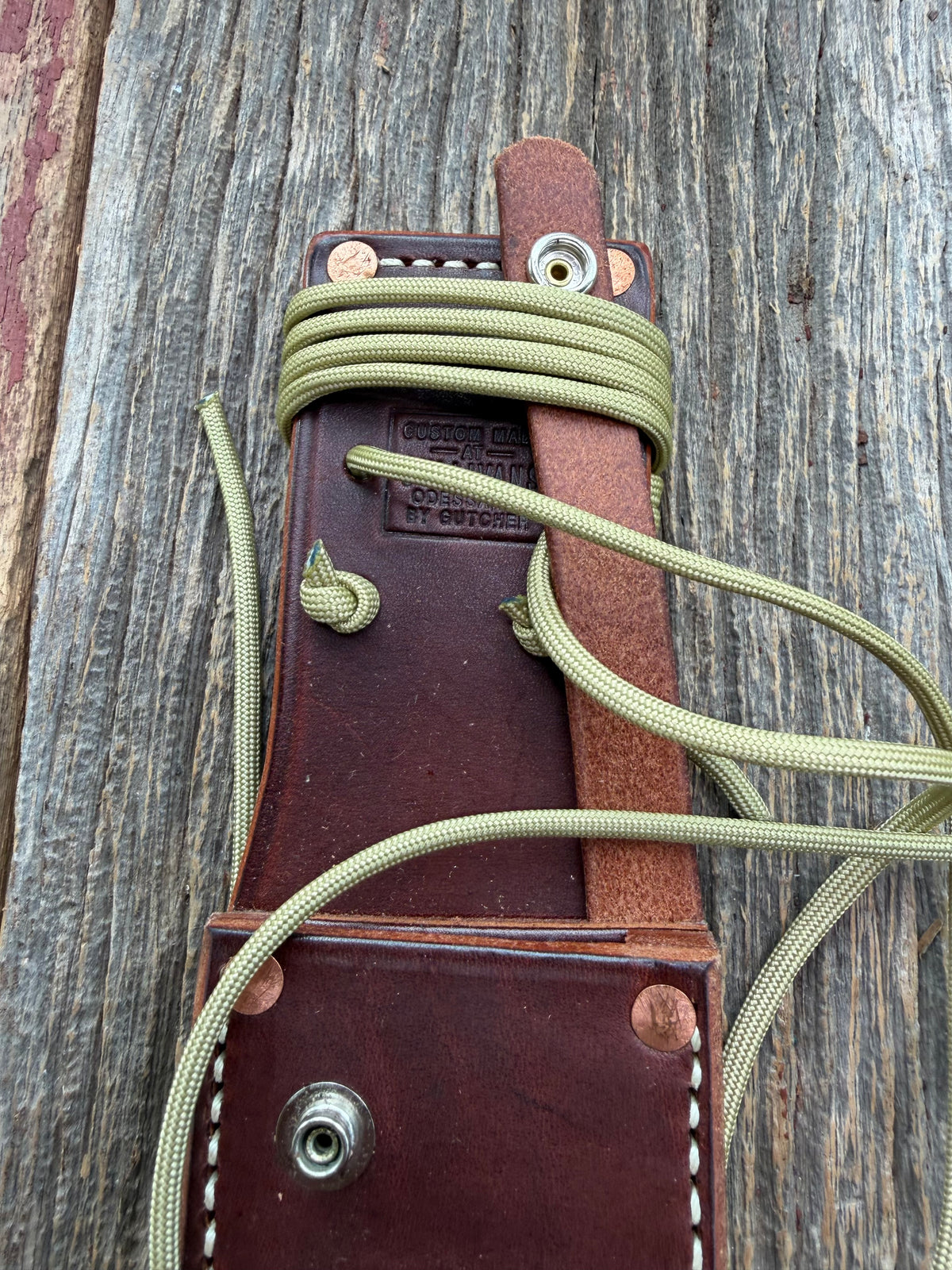 New Randall Johnson Gutcher Riveted Rough Back Knife Sheath Model 14 or 18-7.5
