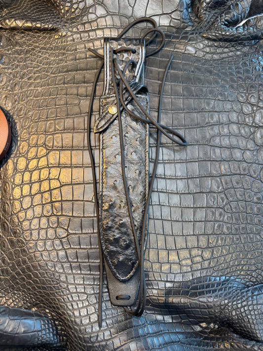 Randall Model 12-9C Sheath in Exotic Ostrich Custom Made at Sullivan’s by Gutcher.