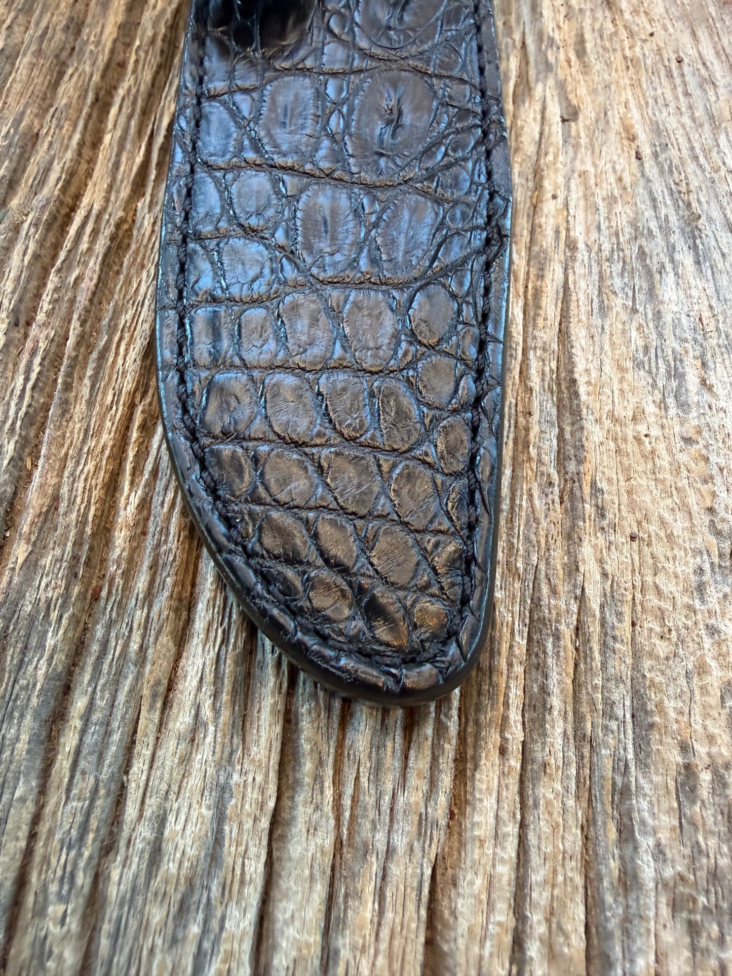 New Randall Model 1-6 Sheath in Exotic Black Crocodile from Treeman. My first 1-6 sheaths made.