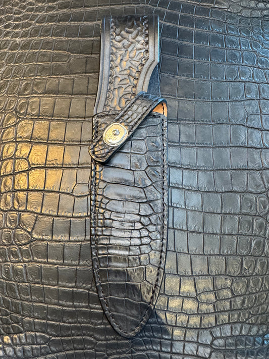 Randall Model Clinton Special TC Exotic Sheath in Black Crocodile by Treeman.