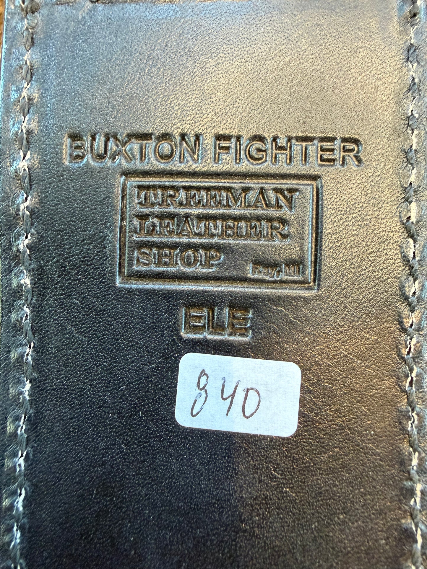 Randall Model Buxton Fighter “Dealer Special” Exotic Sheath in Black Elephant Trunk by Treeman.