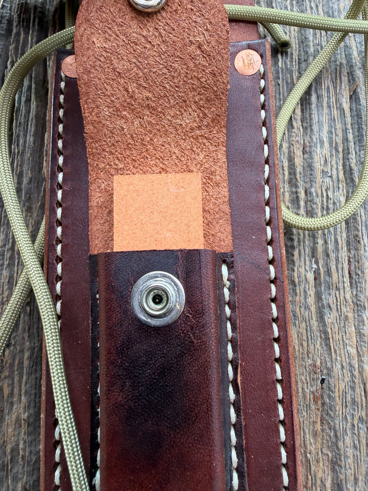 New Randall Johnson Gutcher Riveted Rough Back Knife Sheath Model 14 or 18-7.5
