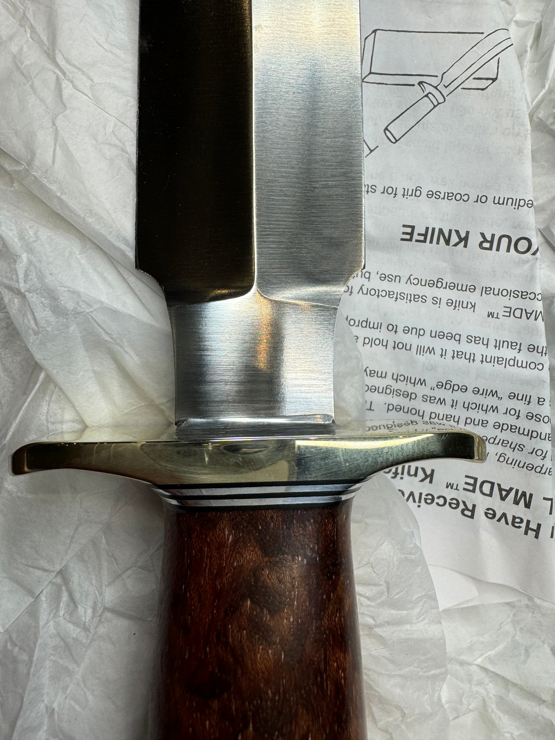 New Randall Knife Clinton Special TC Nickel Silver Hilt Rosewood Stainless Blade