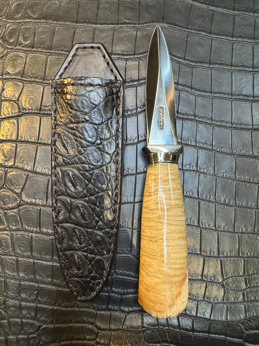 Randall Model 24 “Guardian” Sheath in Exotic Black Crocodile by Treeman. (Sheath only)