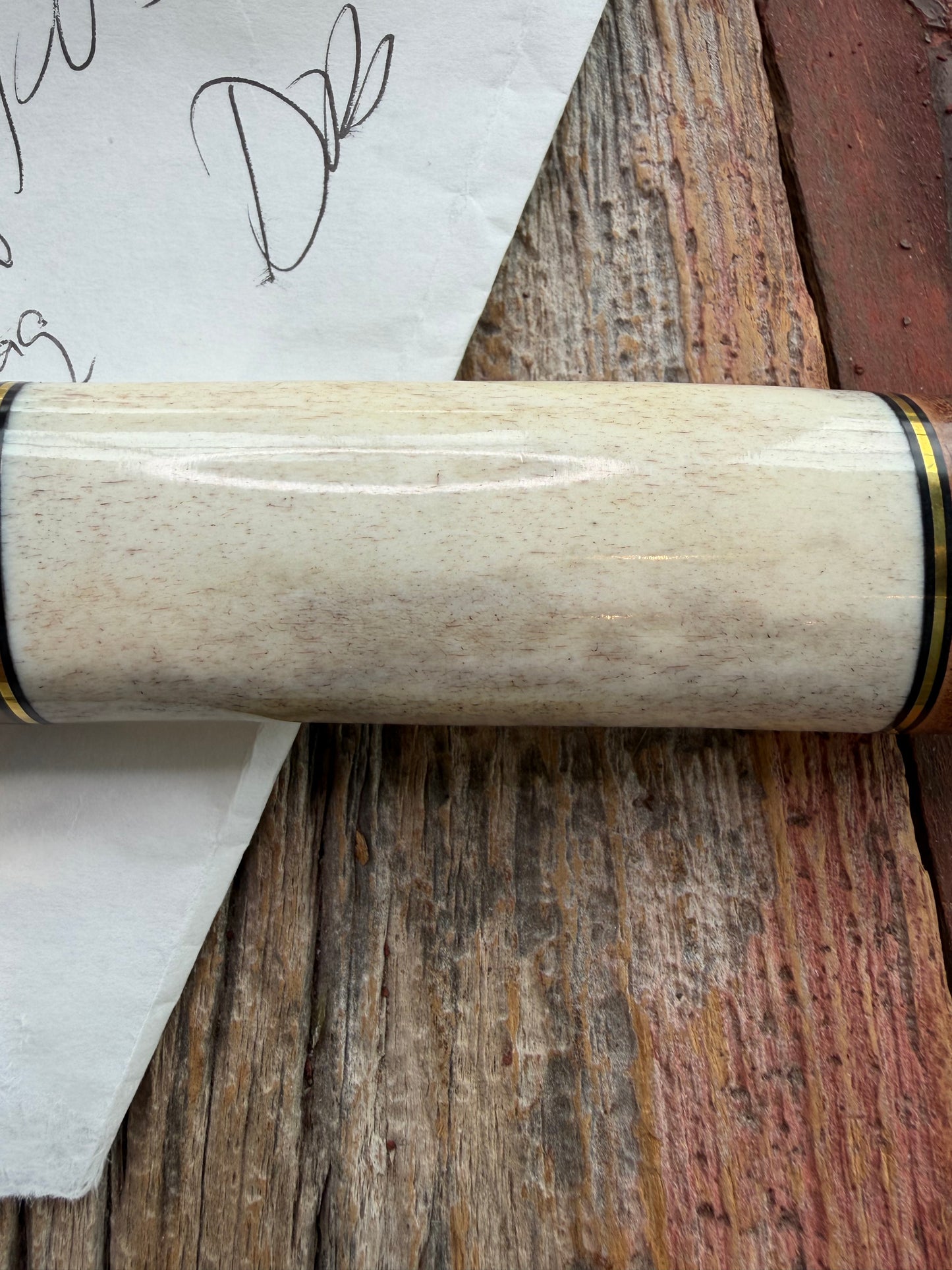 New in paper Randall Knife Model 25-6 Trapper in Polished Stag Leather Handle Stainless Blade, brass Hilt