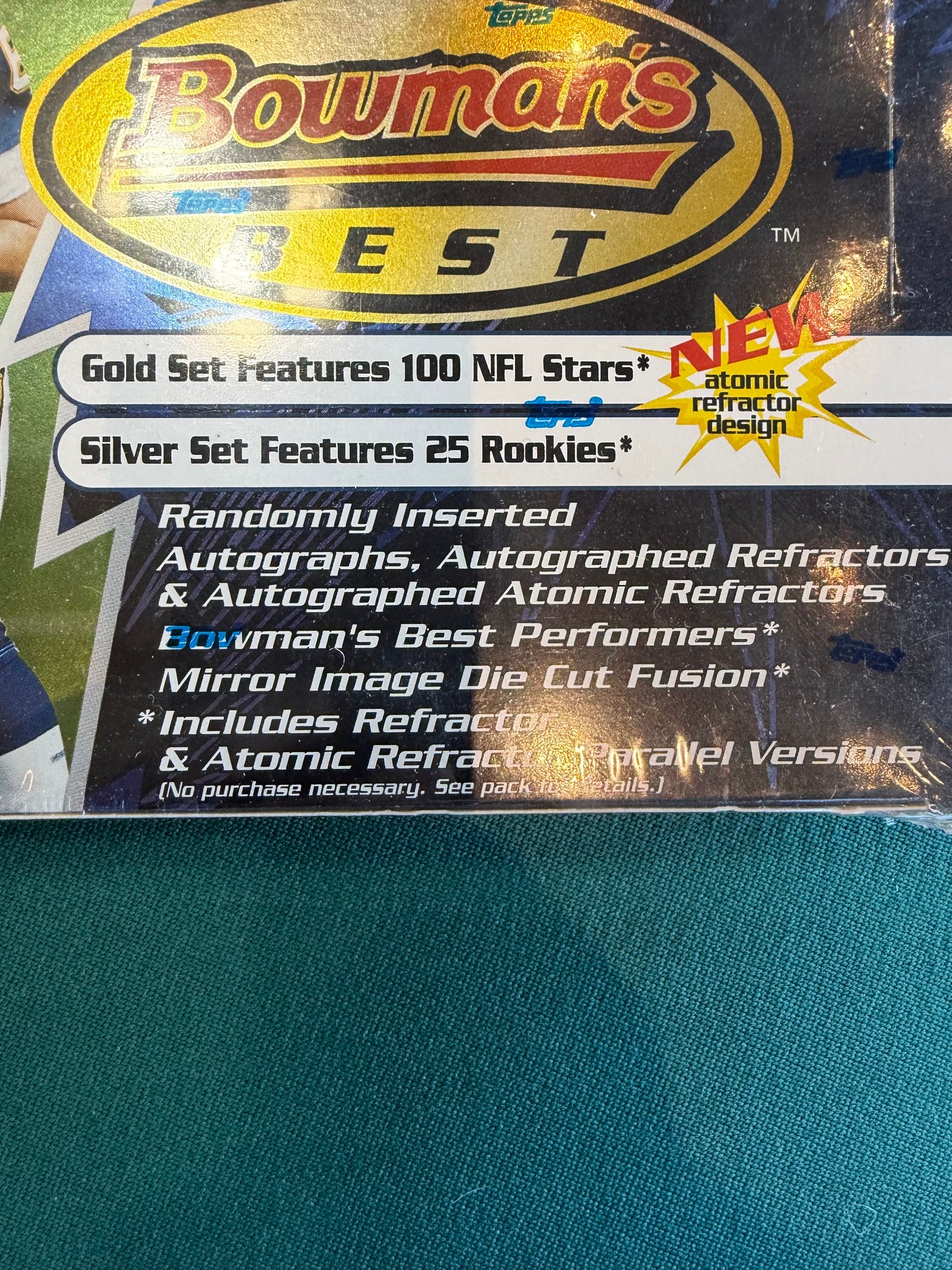 1998 Bowman's Best NFL Football - Factory Sealed Hobby Box 24 packs per box, 6 cards per pack.