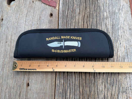 New Robbins Custom Knife case Randall Model 19 Bushmaster  Logo Silk threading 10 inch interior usable case