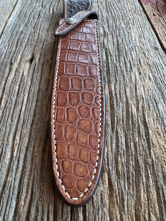 Rare Randall Model 2-8 sheath in Exotic Crocodile from Sullivans by Gutcher. New and unused.